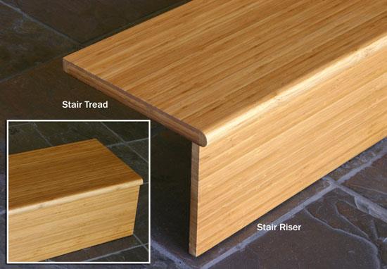 Healthy Carbonized Solid Bamboo Stair Treads